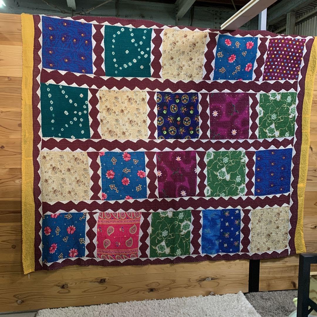 未使用品 パキスタン キルト サミーキルト パッチワーク 約193×約156 未使用品 パキスタン キルト サミーキルト パッチワーク 約193×約156